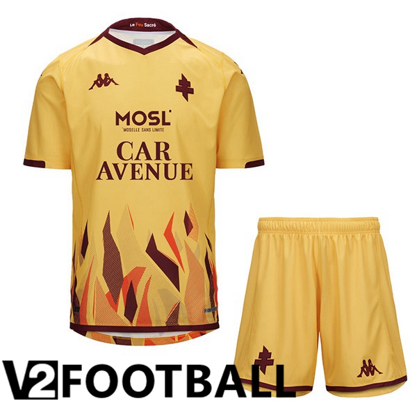FC Metz Kids Away Soccer Shirt Yellow 2023/2024