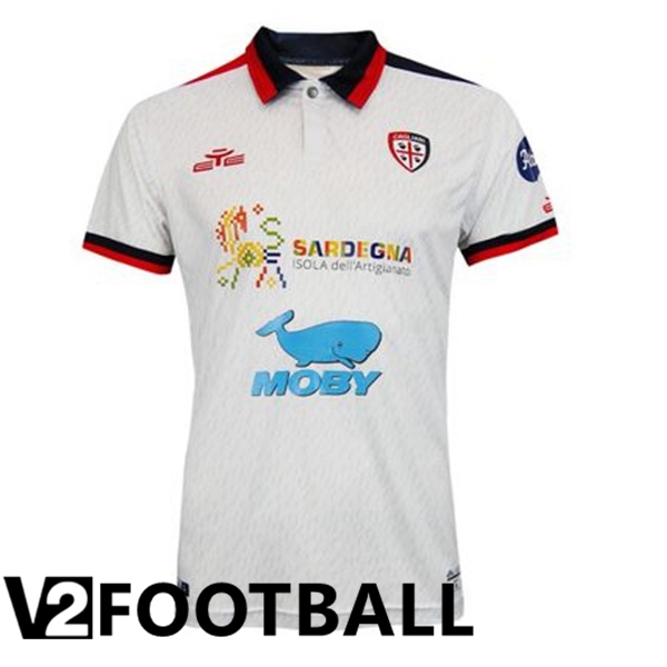 Cagliari Calcio Away Soccer Shirt White 2023/2024