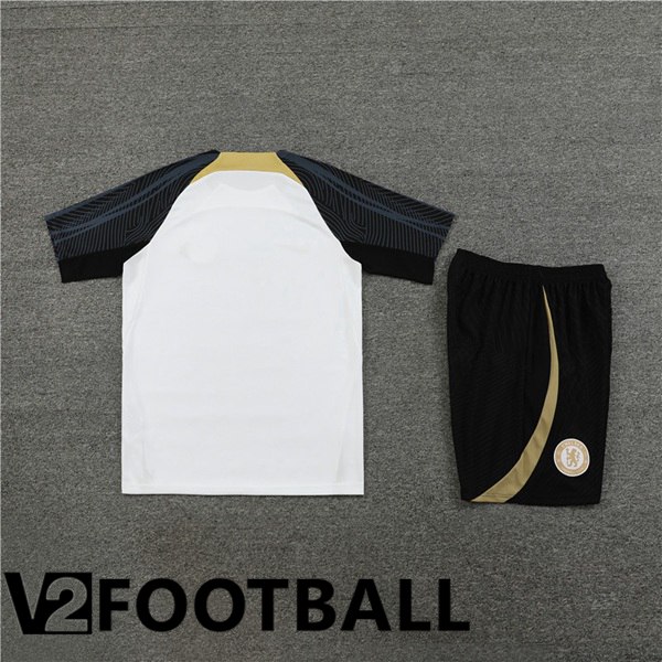 FC Chelsea Training T Shirt + Shorts White 2023/2024