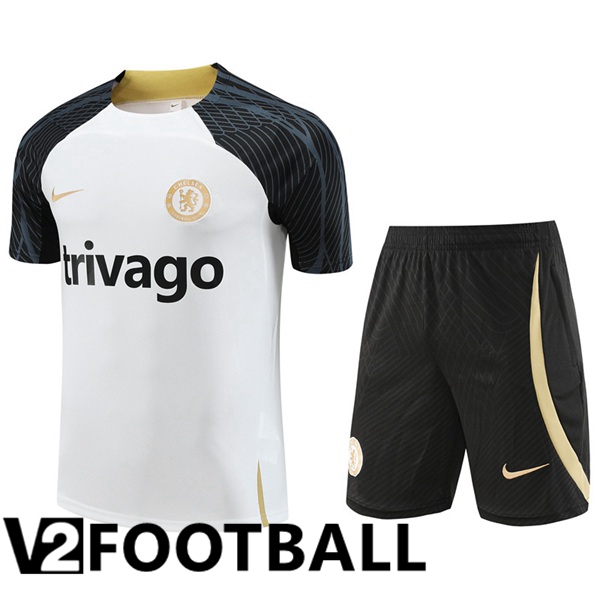 FC Chelsea Training T Shirt + Shorts White 2023/2024