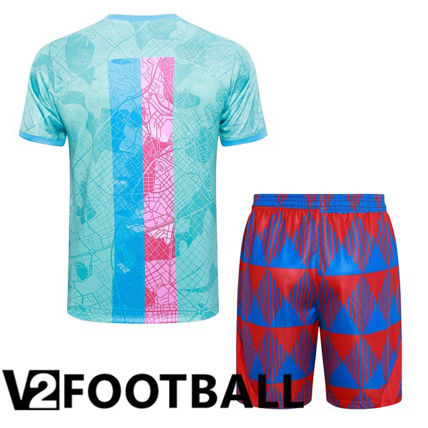 FC Barcelona Training T Shirt + Shorts Blue 2023/2024