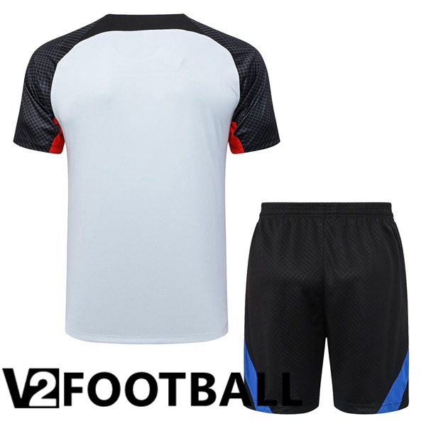 FC Barcelona Training T Shirt + Shorts Grey 2023/2024