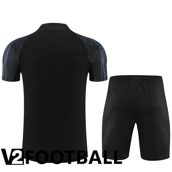 Paris PSG Training T Shirt + Shorts Black 2023/2024