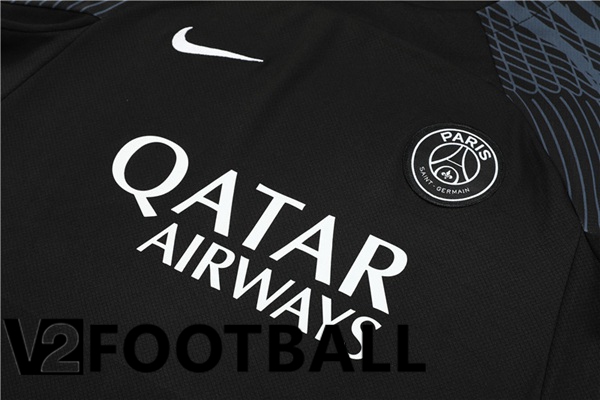 Paris PSG Training T Shirt + Shorts Black 2023/2024