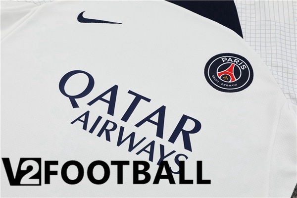 Paris PSG Training T Shirt + Shorts White 2023/2024