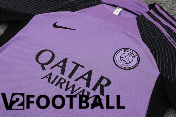 Paris PSG Training T Shirt + Shorts Purple 2023/2024