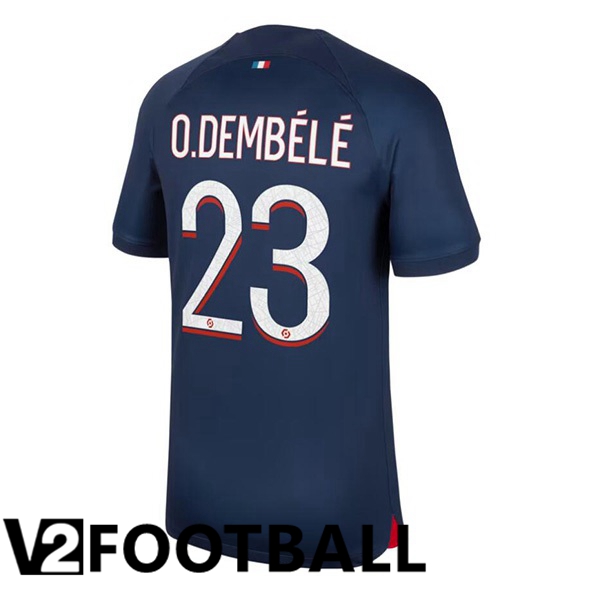 Paris PSG O.Dembélé 23 Home Soccer Shirt Blue Royal 2023/2024