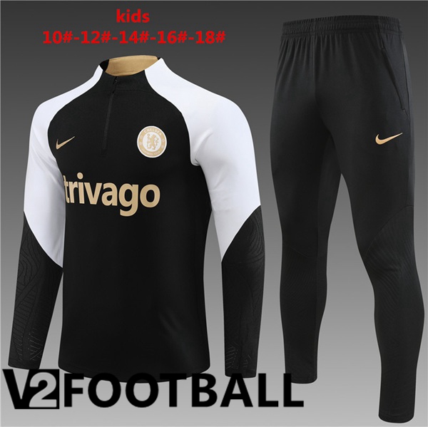 FC Chelsea Kids Training Tracksuit Suit Black 2023/2024