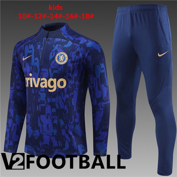 FC Chelsea Kids Training Tracksuit Suit Blue 2023/2024