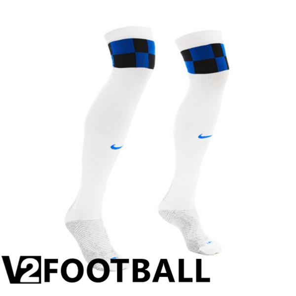 Inter Milan Soccer Socks Away White 2023/2024