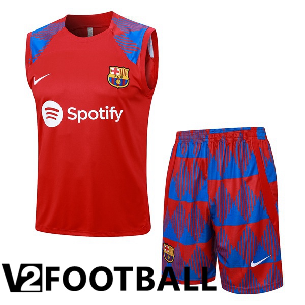 FC Barcelona Soccer Vest + Shorts Red 2023/2024