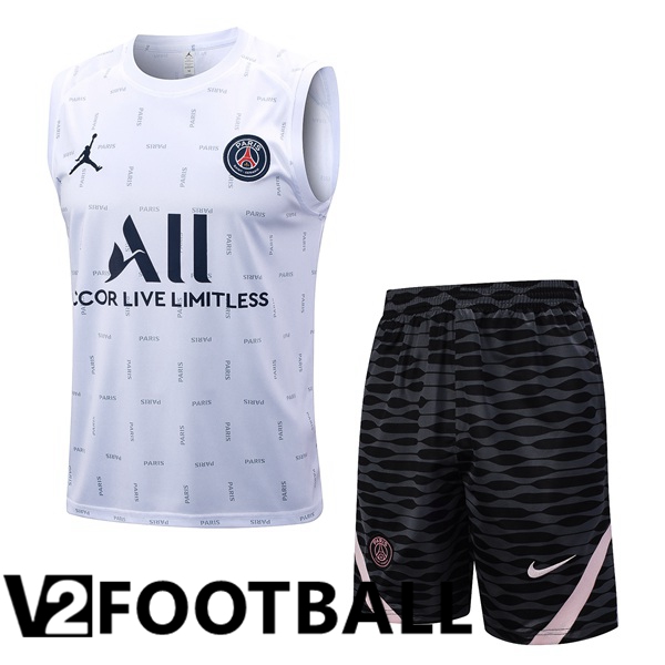 Paris PSG Soccer Vest + Shorts White 2023/2024