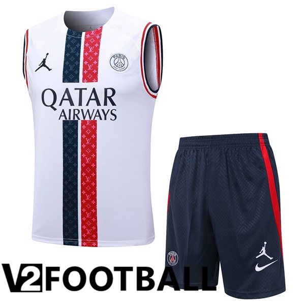 Paris PSG Soccer Vest + Shorts White 2023/2024