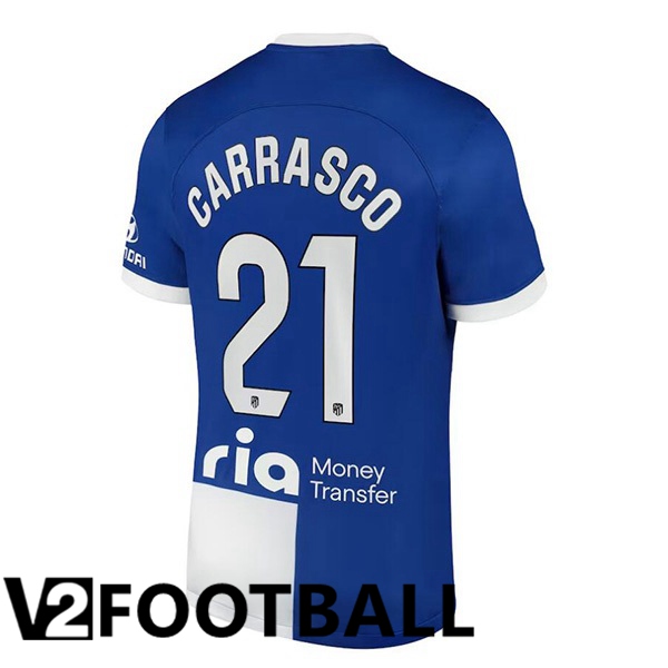 Atletico Madrid Carrasco 21 Away Soccer Shirt Blue 2023/2024