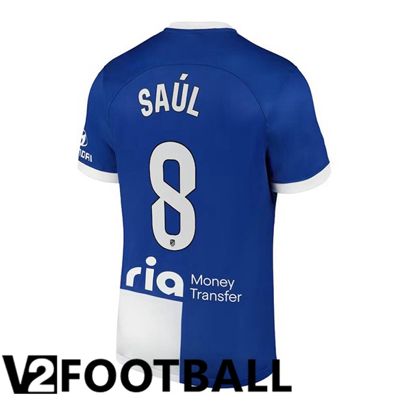Atletico Madrid Saúl 8 Away Soccer Shirt Blue 2023/2024