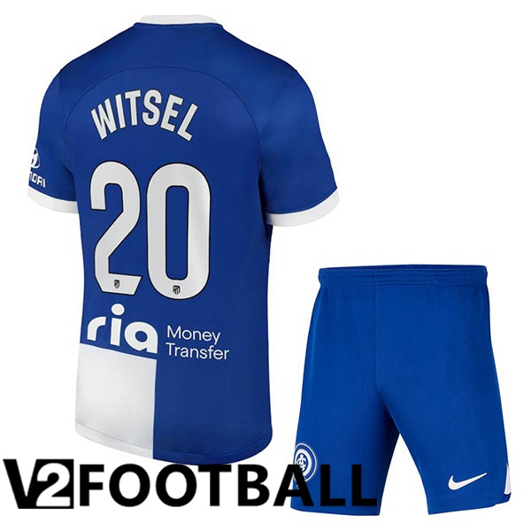 Atletico Madrid Witsel 20 Kids Away Soccer Shirt Blue 2023/2024