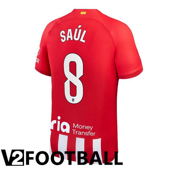 Atletico Madrid Saúl 8 Home Soccer Shirt Red 2023/2024