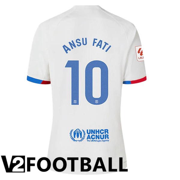 FC Barcelona ANSU FATI 10 Away Soccer Shirt White 2023/2024
