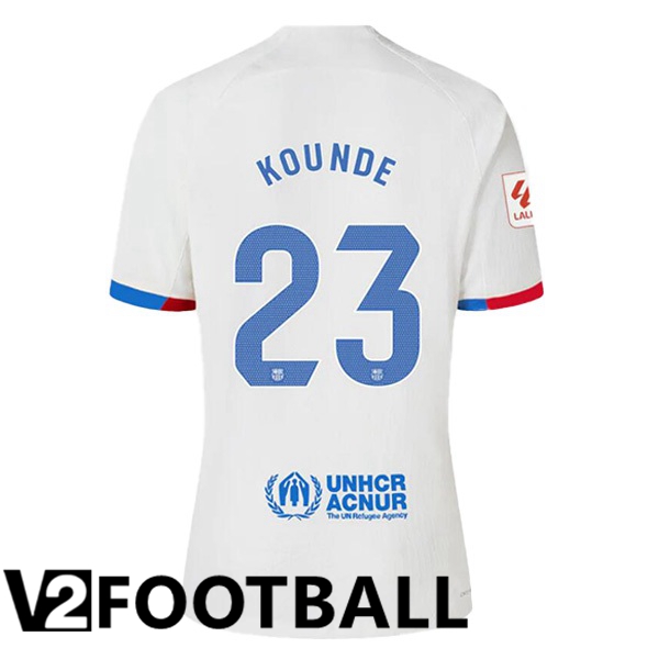 FC Barcelona KOUNDE 23 Away Soccer Shirt White 2023/2024