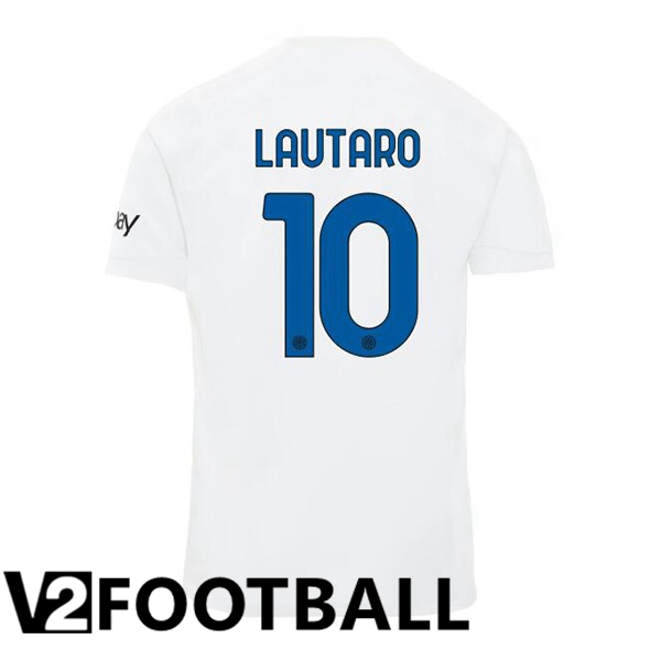 Inter Milan LAUTARO 10 Away Soccer Shirt White 2023/2024