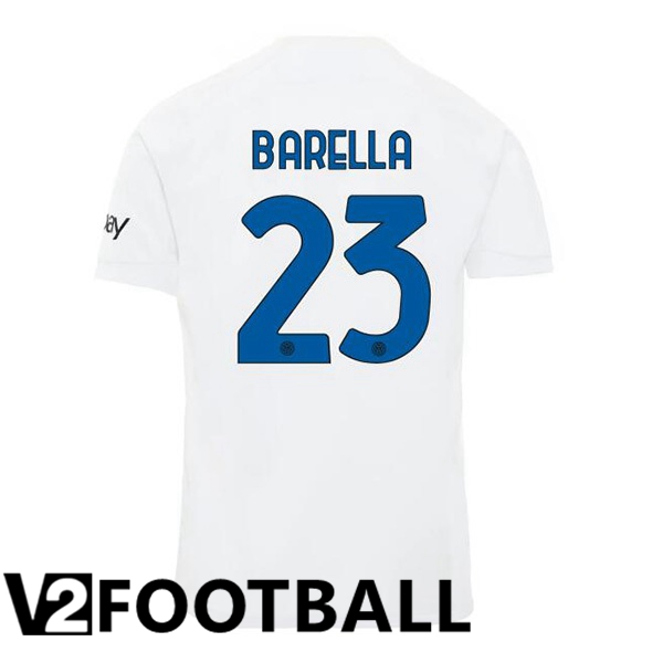 Inter Milan BARELLA 23 Away Soccer Shirt White 2023/2024