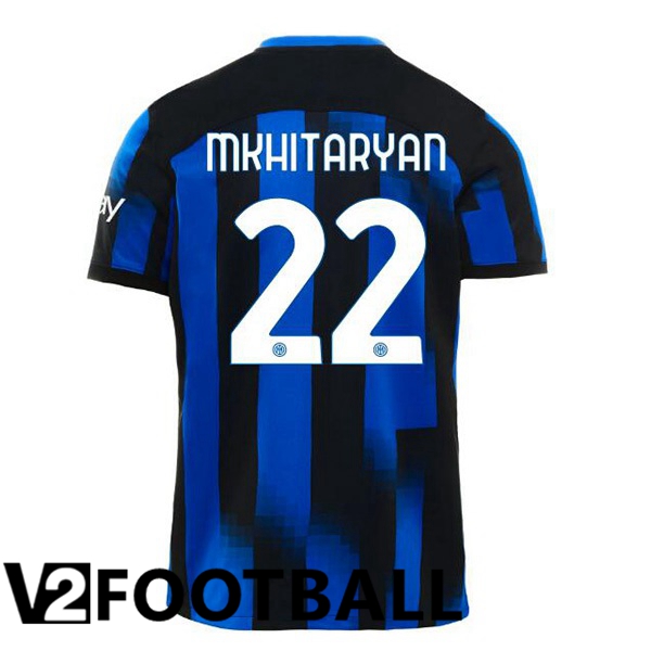 Inter Milan MKHITARYAN 22 Home Soccer Shirt Blue 2023/2024
