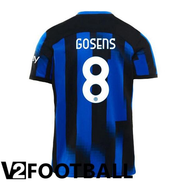 Inter Milan GOSENS 8 Home Soccer Shirt Blue 2023/2024