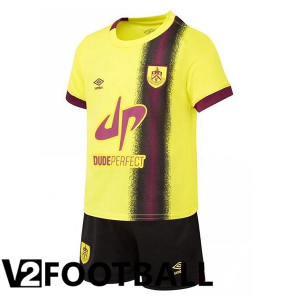 Burnley Kids Away Soccer Shirt Yellow 2023/2024