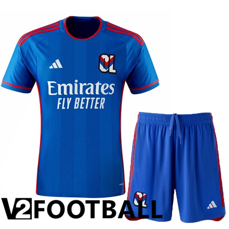 Lyon OL Away Soccer Shirt + Shorts 2023/2024