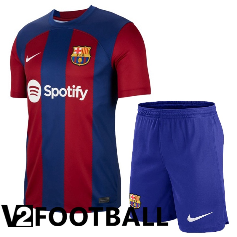 FC Barcelona Home Soccer Shirt + Shorts 2023/2024