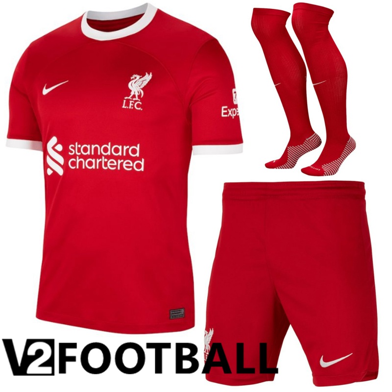 FC Liverpool Home Soccer Shirt Shorts + Sock 2023/2024