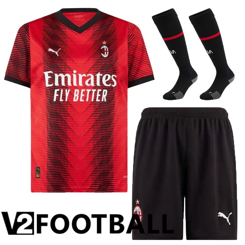 AC Milan Home Soccer Shirt Shorts + Sock 2023/2024