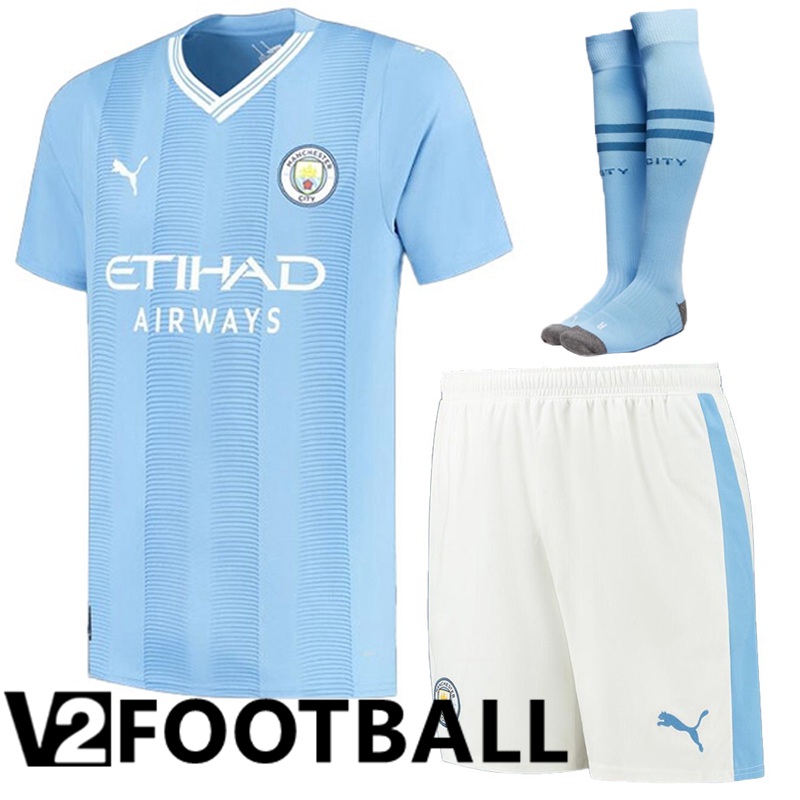 Manchester City Home Soccer Shirt Shorts + Sock 2023/2024