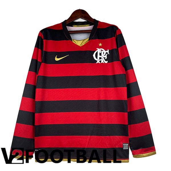 Flamengo Retro Home Soccer Shirt Long sleeve Red 2008-2009