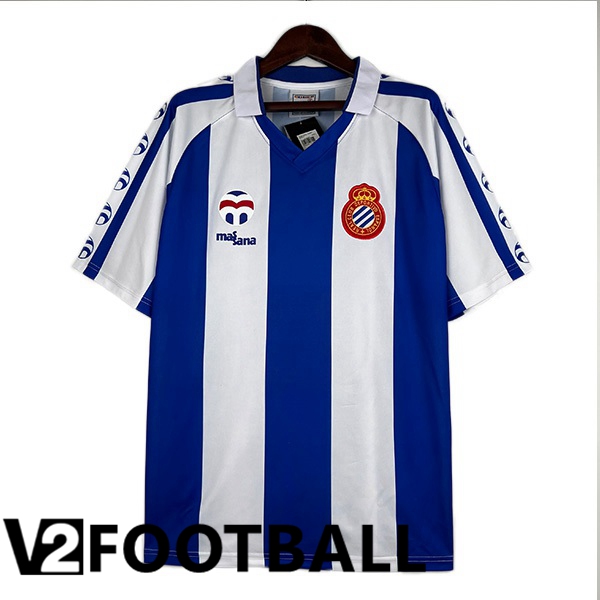 RCD Espanyol Retro Home Soccer Shirt Blue 1984-1989