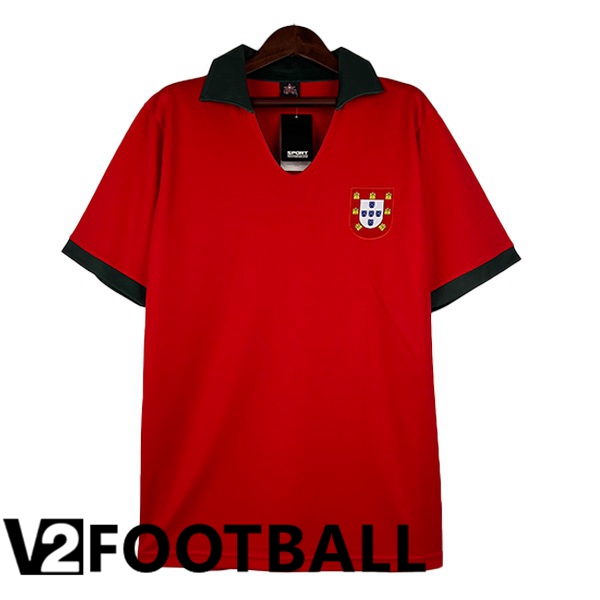 Portugal Retro Home Soccer Shirt Red 1972