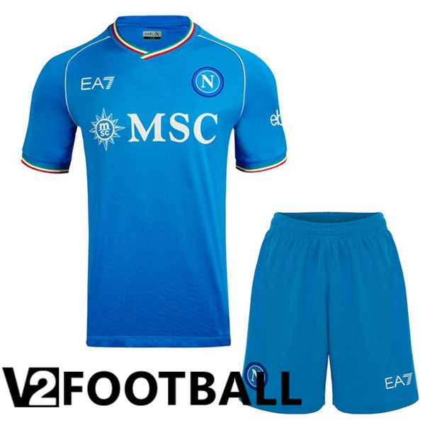 SSC Napoli Kids Home Soccer Shirt Blue 2023/2024