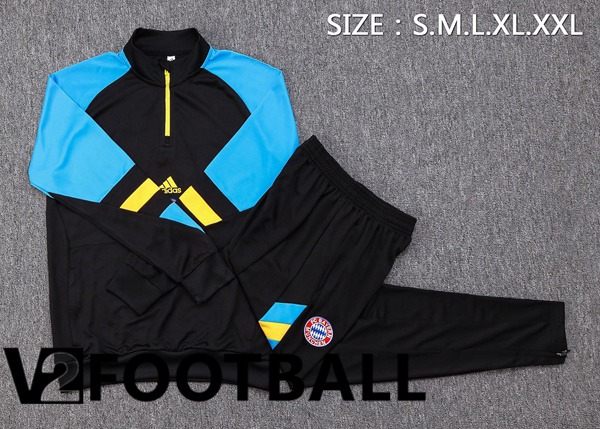 Bayern Munich Training Tracksuit Suit Black Blue 2023/2024