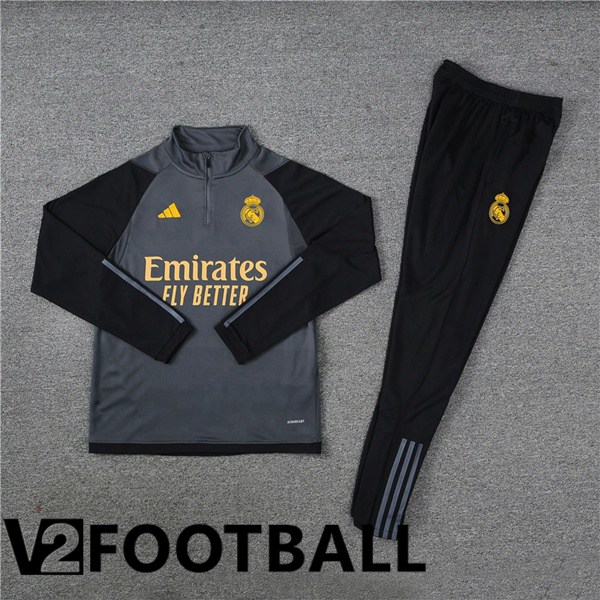 Real Madrid Training Tracksuit Suit Grey 2023/2024