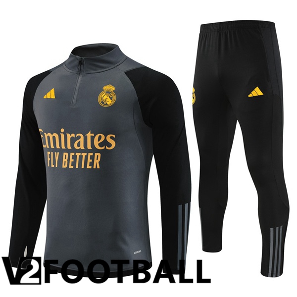 Real Madrid Training Tracksuit Suit Grey 2023/2024