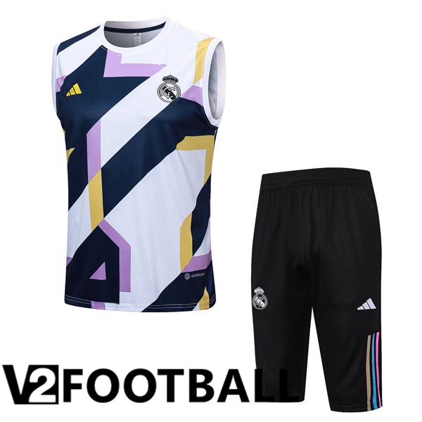 Real Madrid Soccer Vest + Shorts White 2023/2024