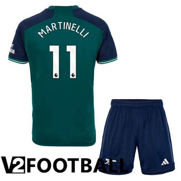 Arsenal (MARTINELLI 11) Kids Soccer Shirt Third Green 2023/2024