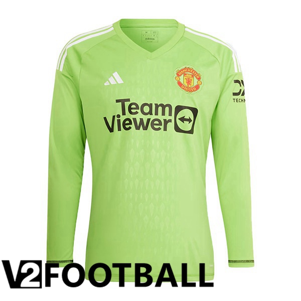 Manchester United Goalkeeper Soccer Shirt Long Sleeve Green 2023/2024
