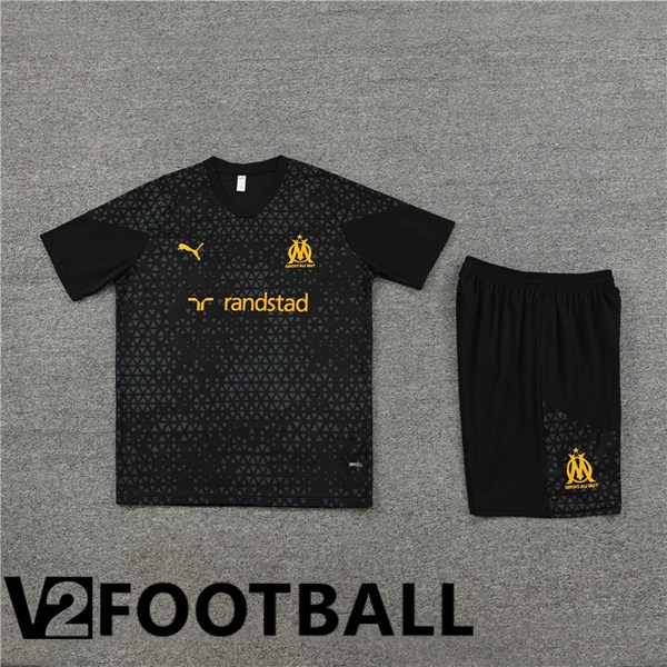 Marseille OM Training T Shirt + Shorts Black 2023/2024