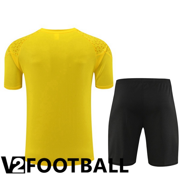 Dortmund BVB Training T Shirt + Shorts Yellow 2023/2024