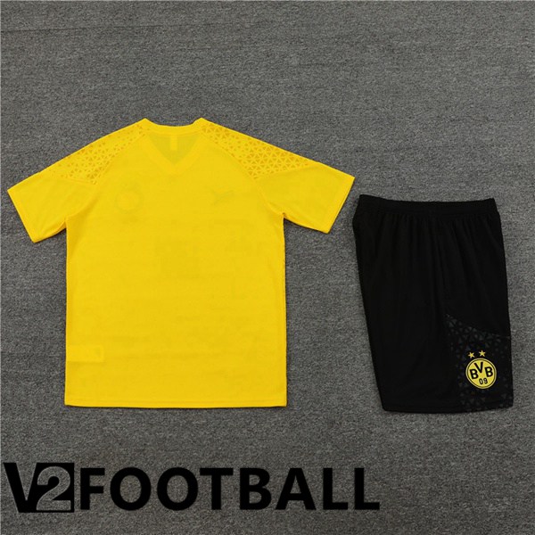 Dortmund BVB Training T Shirt + Shorts Yellow 2023/2024