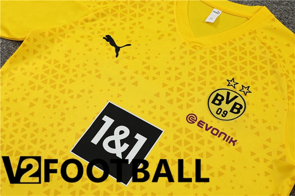 Dortmund BVB Training T Shirt + Shorts Yellow 2023/2024