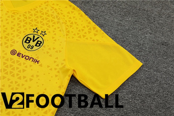 Dortmund BVB Training T Shirt + Shorts Yellow 2023/2024