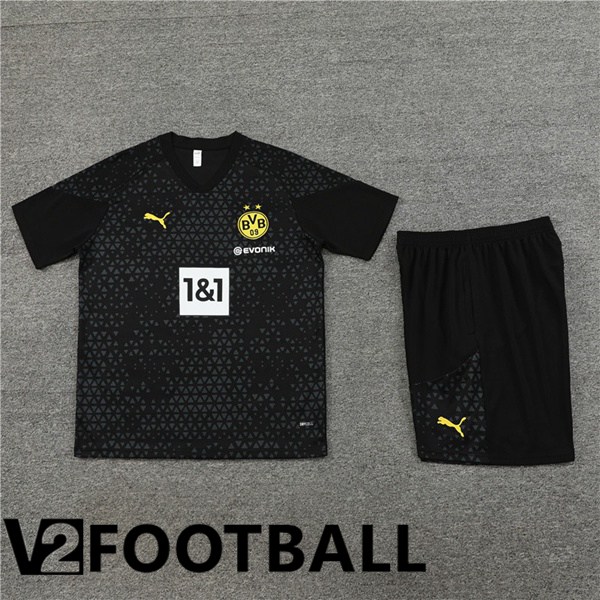 Dortmund BVB Training T Shirt + Shorts Black 2023/2024