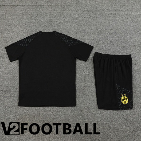 Dortmund BVB Training T Shirt + Shorts Black 2023/2024